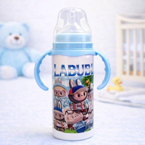 Other - Labubi Blue Baby Bottle with Handles 8 oz (240 ml)